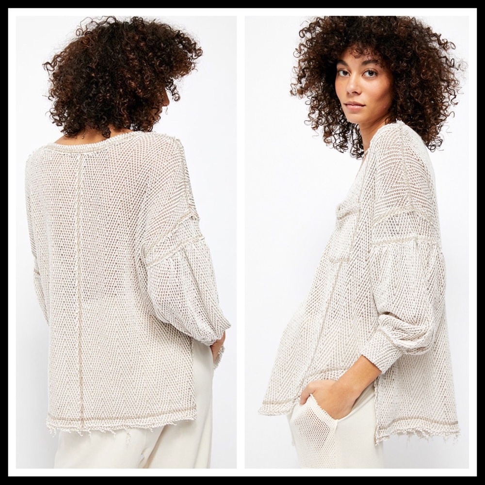 FREE PEOPLE BOHO PULLOVER TUNIC OVERSIZED TOP A2C - Picture 7 of 16